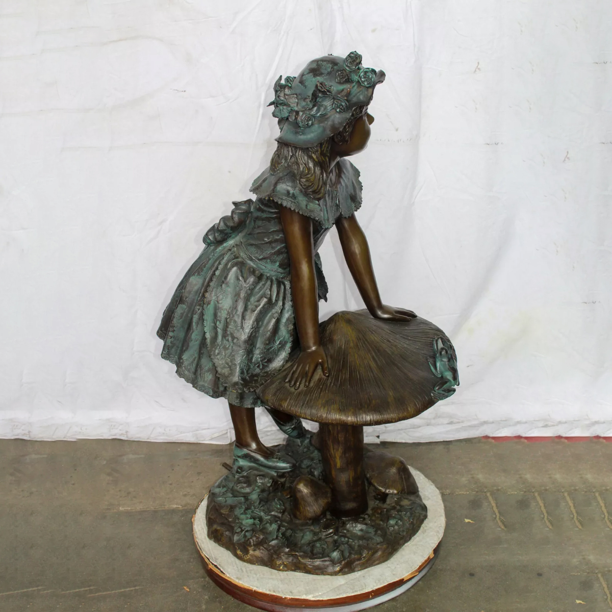 Bronze Girl by a Mushroom