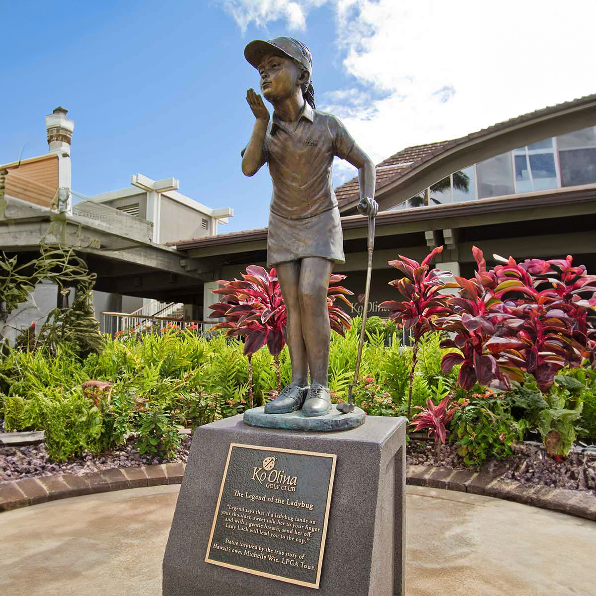 Bronze Golfer Girl Statue