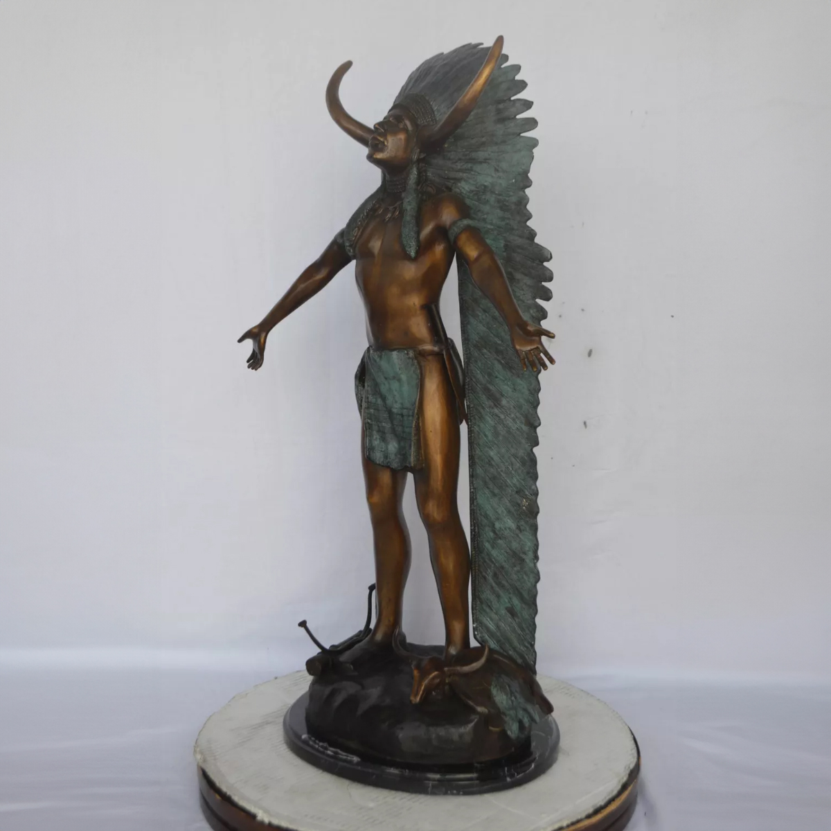 Bronze Indian Chief Statue