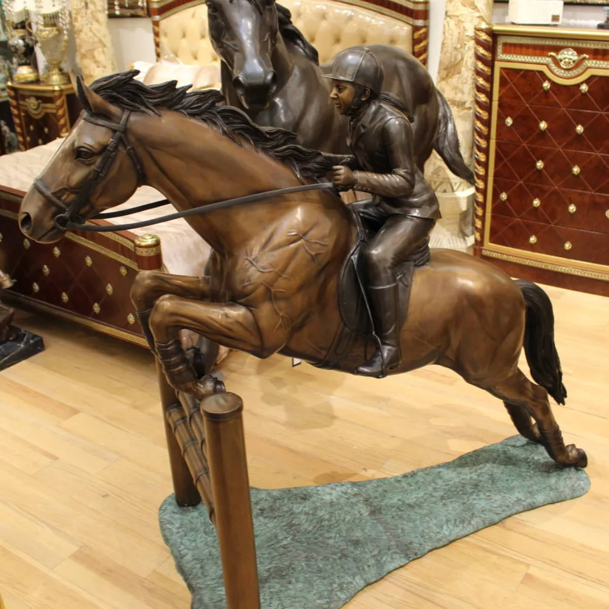 Bronze Jockey on Horse