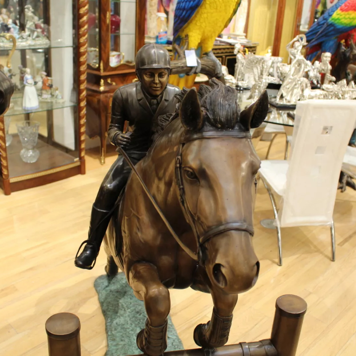 Bronze Jockey on Horse