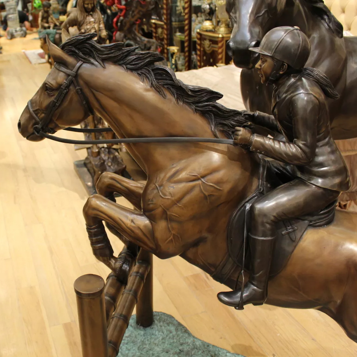 Bronze Jockey on Horse