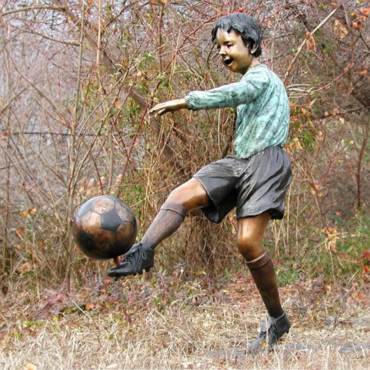 Bronze Statue Of Soccer Player