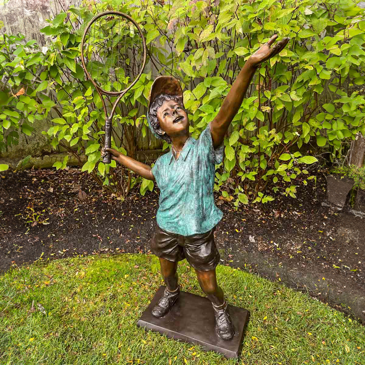 Bronze Tennis Boy Statue