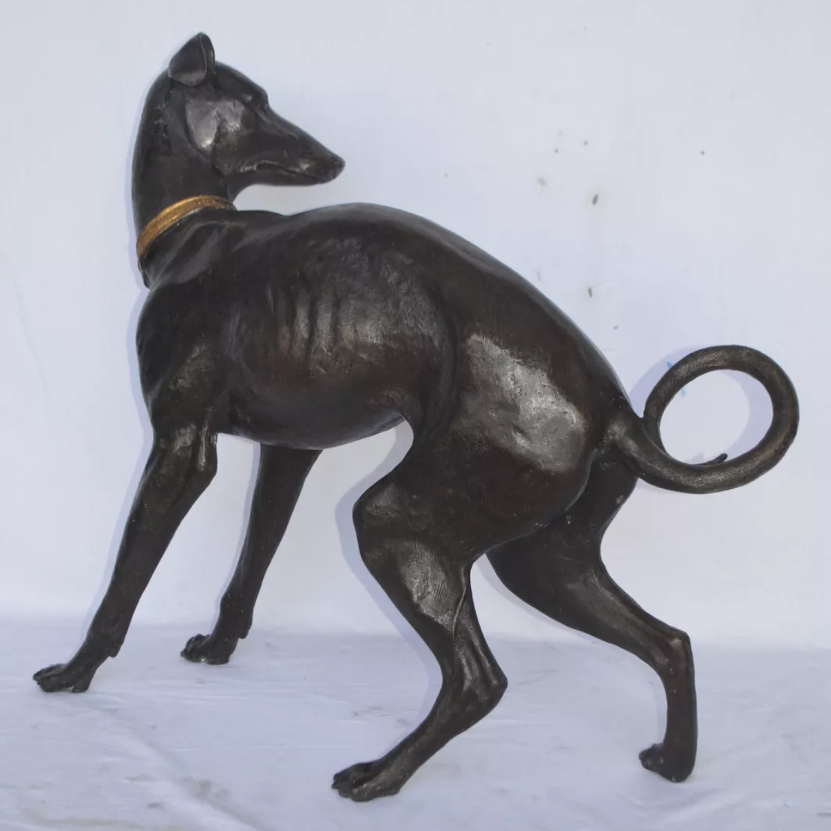 Bronze Whippet Dog Sculpture