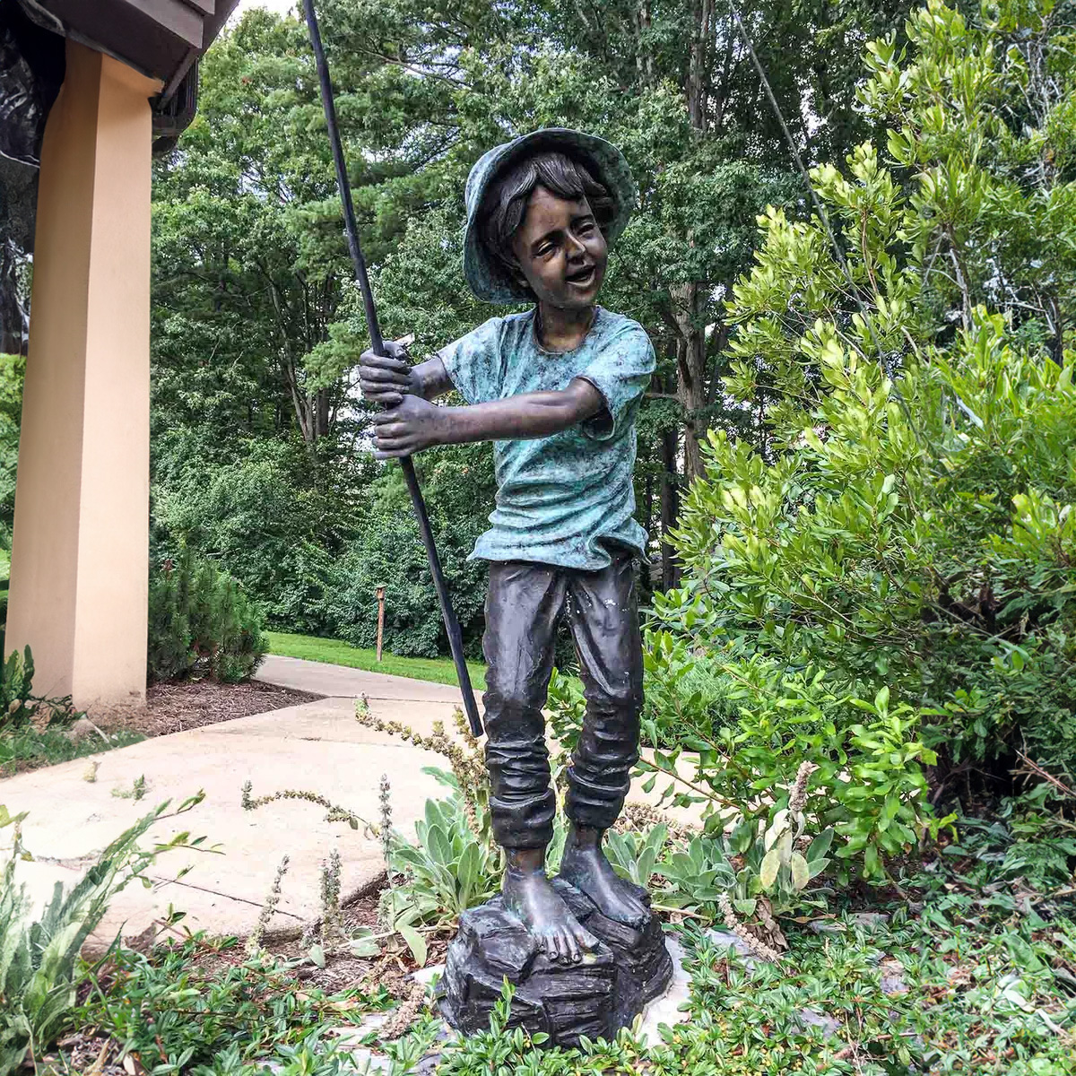 Fishing Boy Statue for Sale