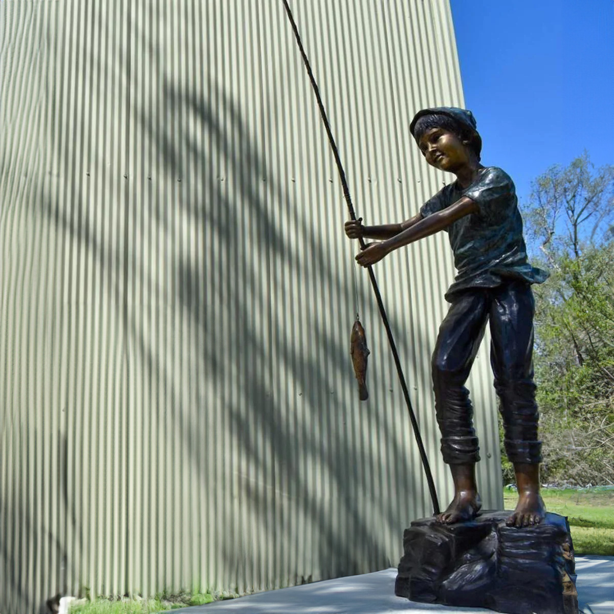 Fishing Boy Statue for Sale