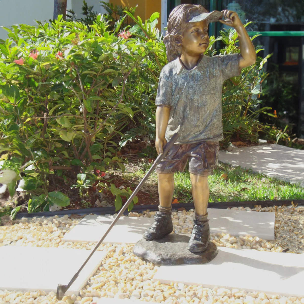 Girl Golfing Statue