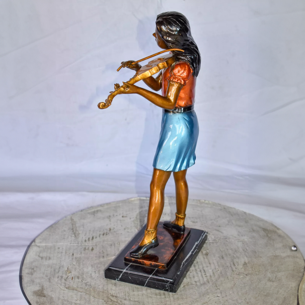 Girl Playing Violin Statue