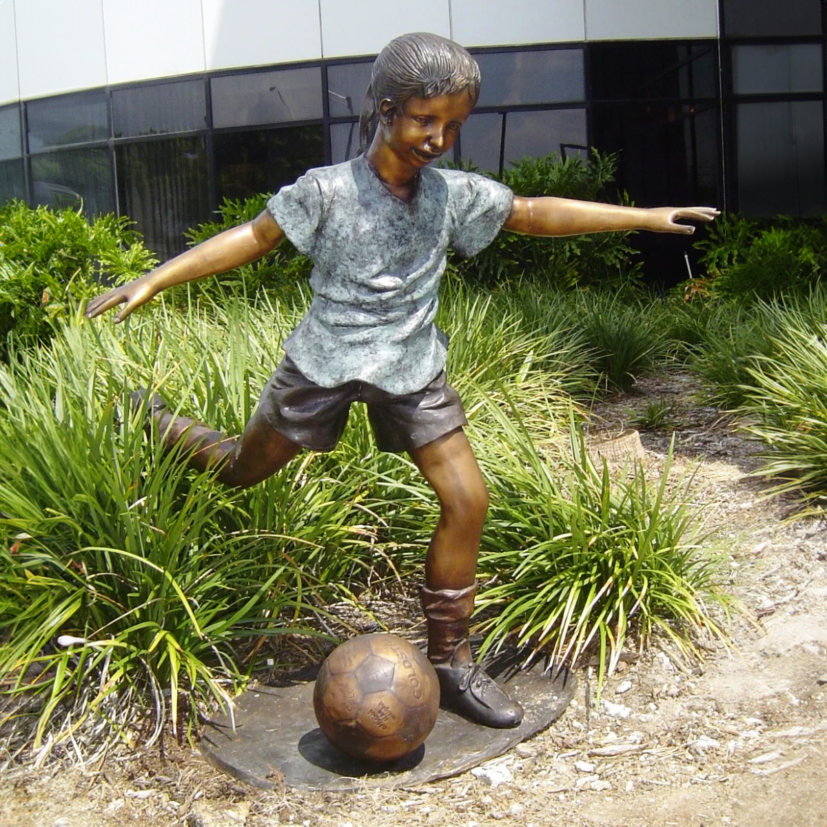 Girl Soccer Player Statue