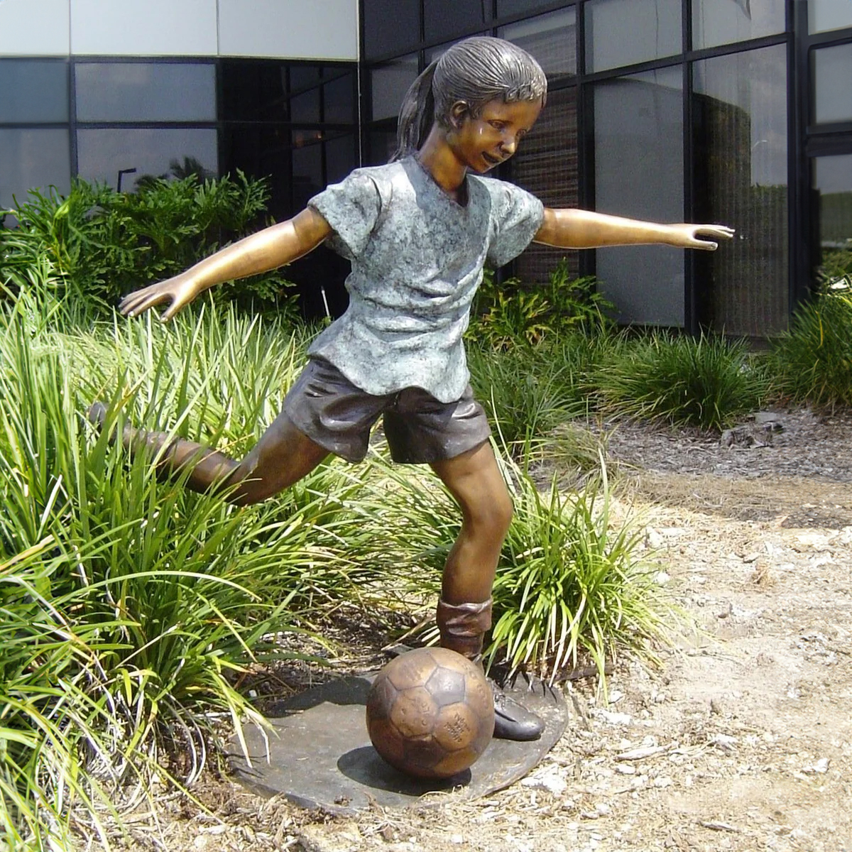 Girl Soccer Player Statue