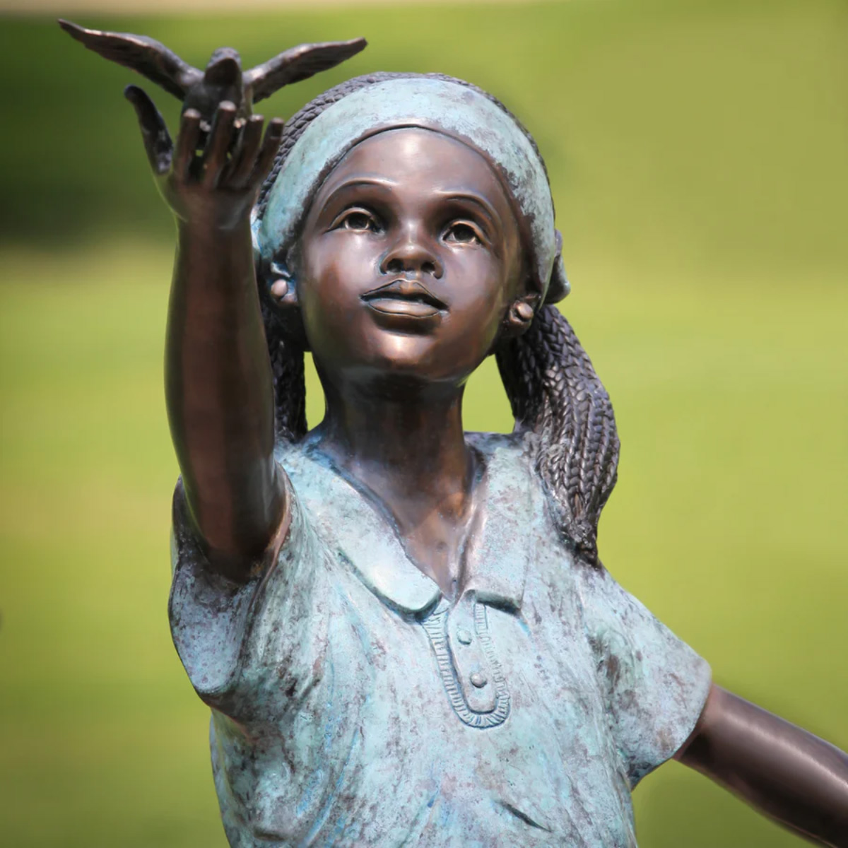 Girl and Bird Statue Outdoor