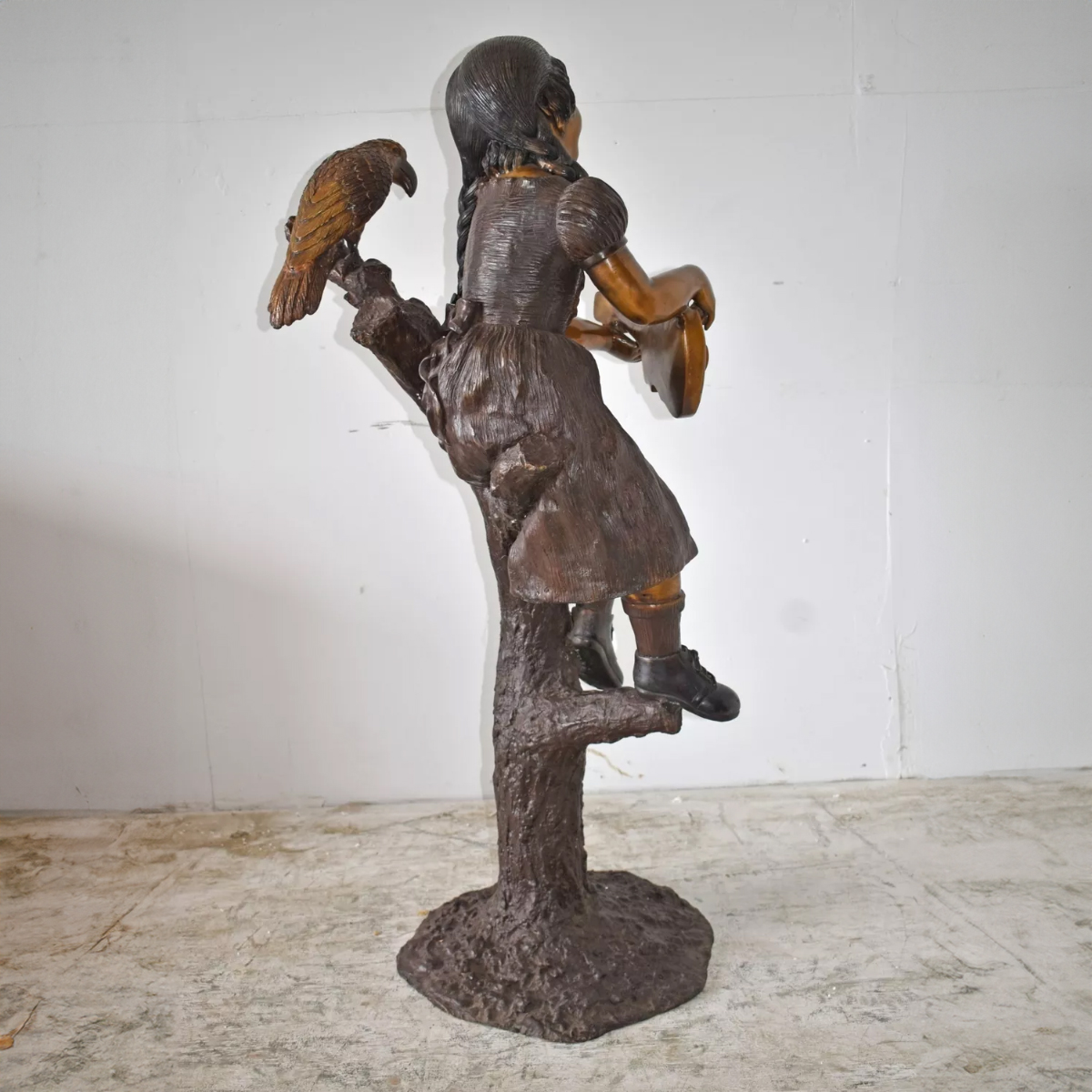 Girl on Tree Sculpture with Ukulele