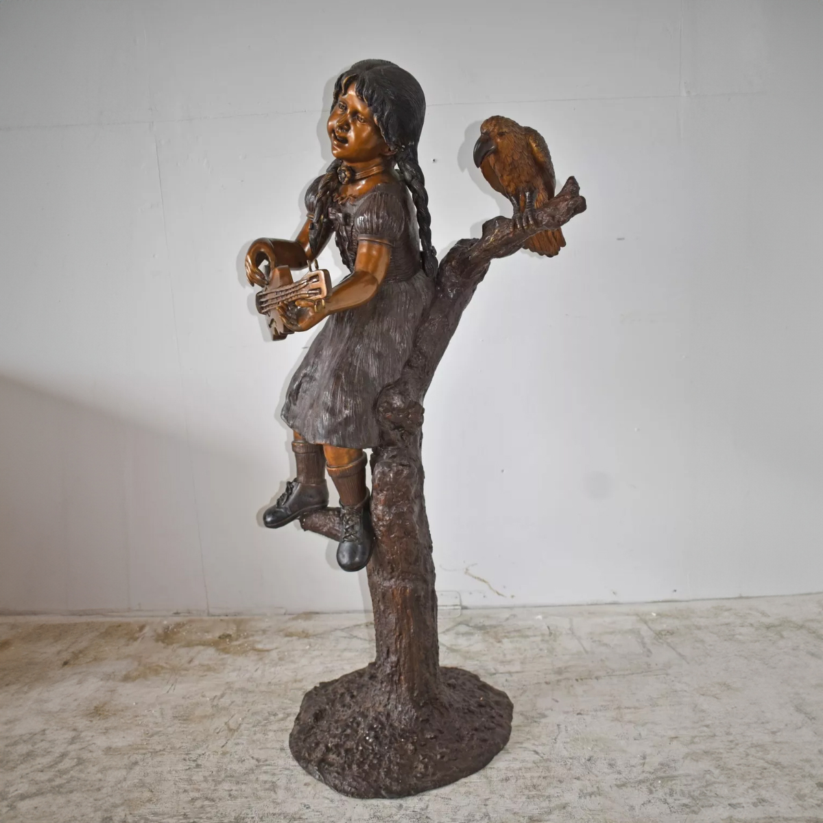 Girl on Tree Sculpture with Ukulele