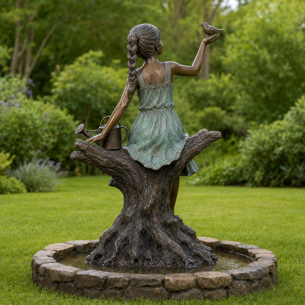 Girl on Tree Water Fountain (3)