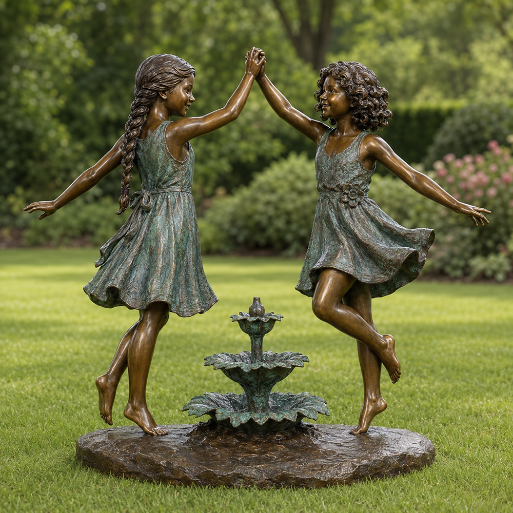 Girls Dancing Fountain Statue (1)
