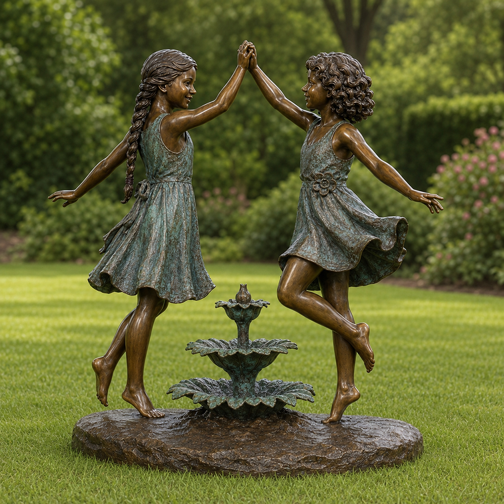 Girls Dancing Fountain Statue (2)