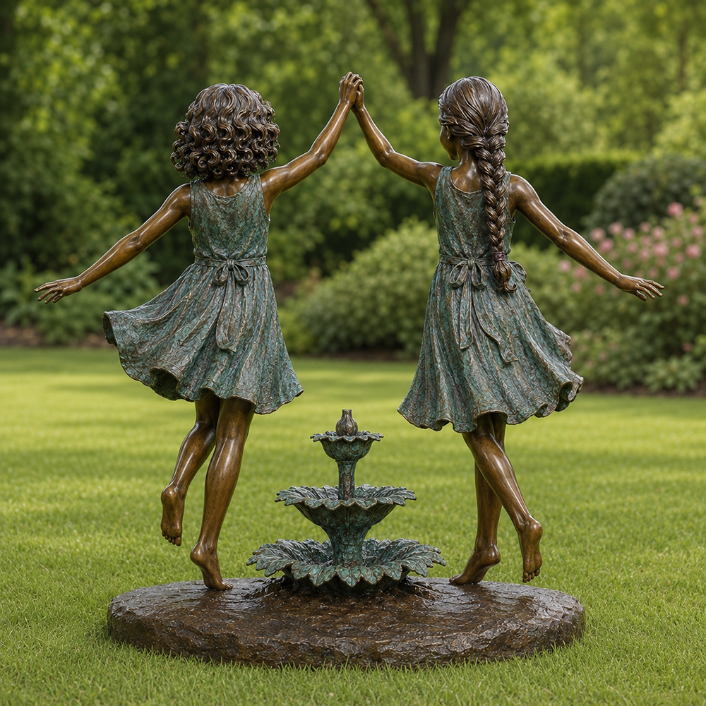 Girls Dancing Fountain Statue (3)