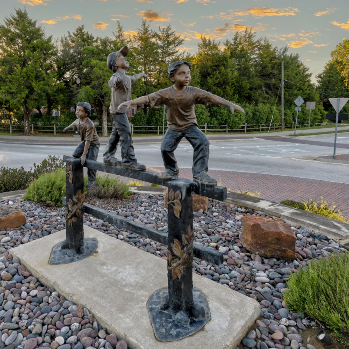 Kids Balancing Statue Outdoor