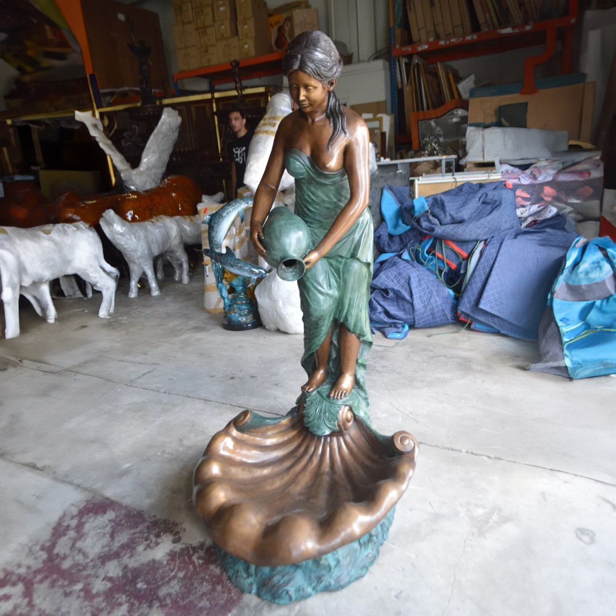 Lady With Pot Statue