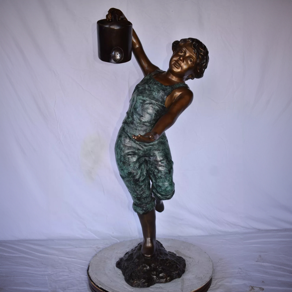 Large Kid with Watering Can Garden Statue