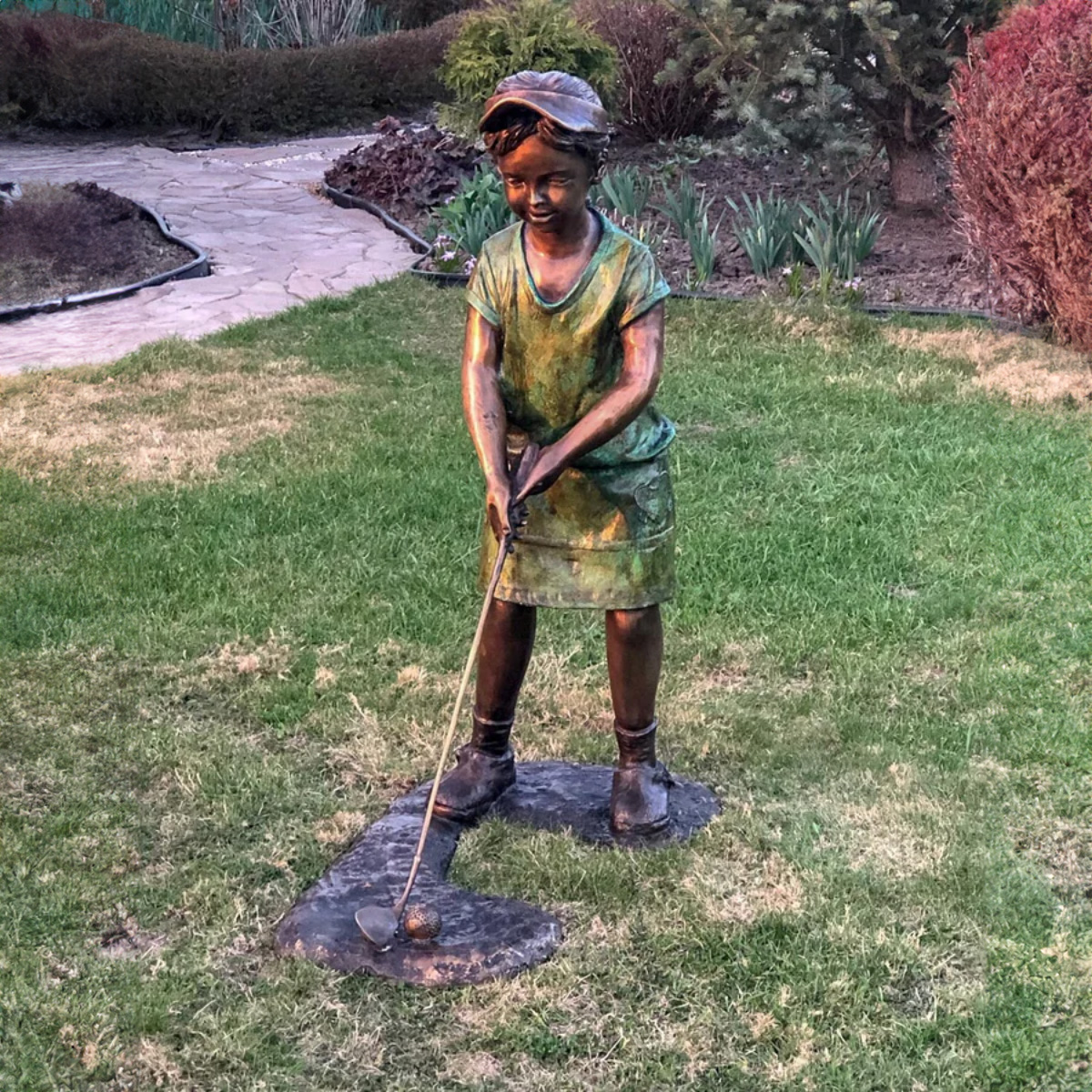 Little Girl Golfer Statue