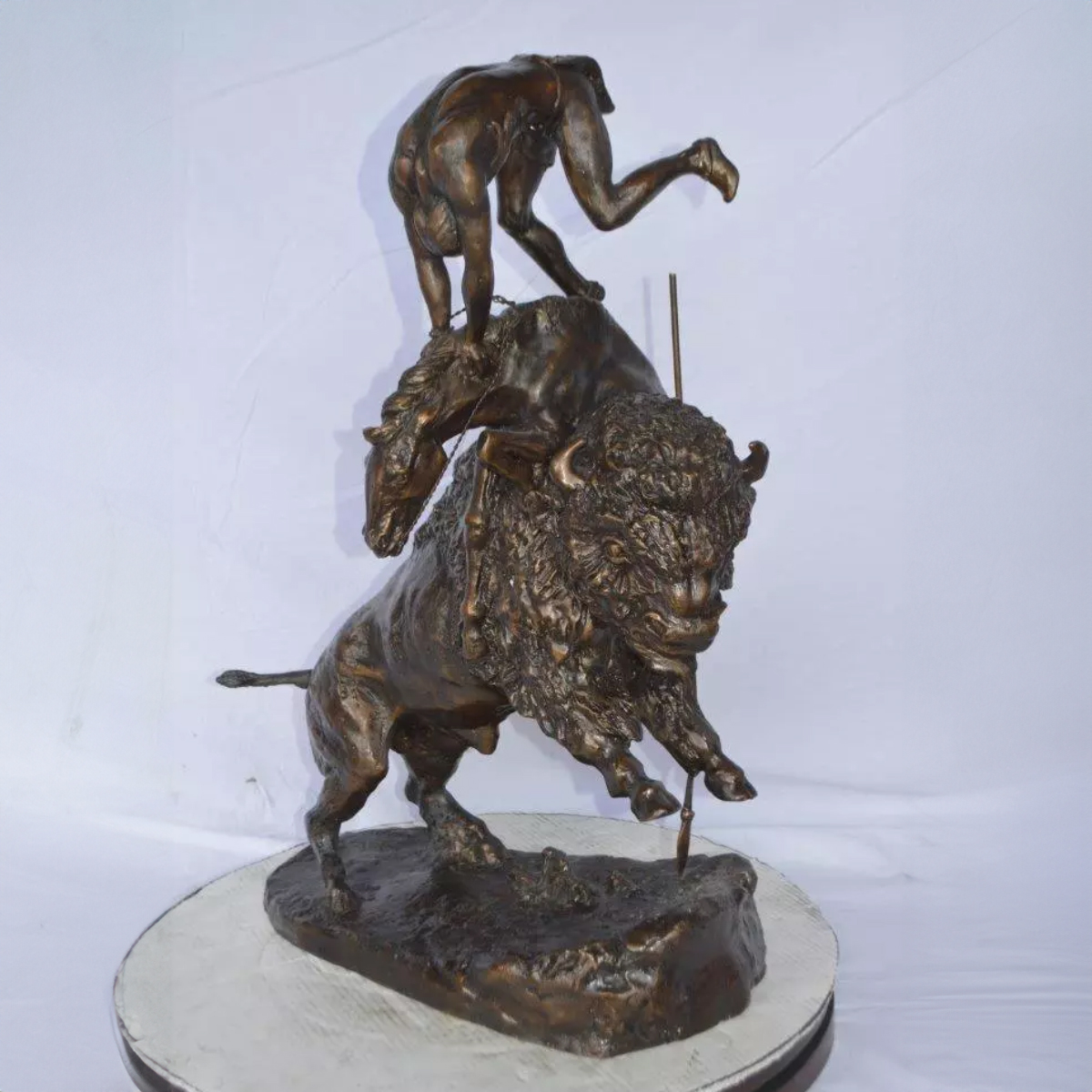 Remington Buffalo Horse Sculpture