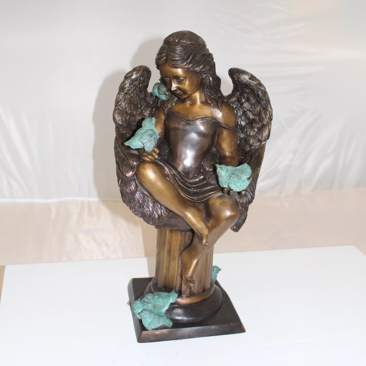 Sitting Angel Garden Statue