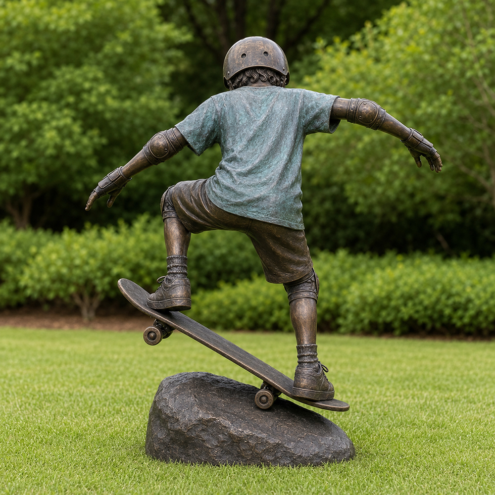 Skateboarding Boy Statue (1)