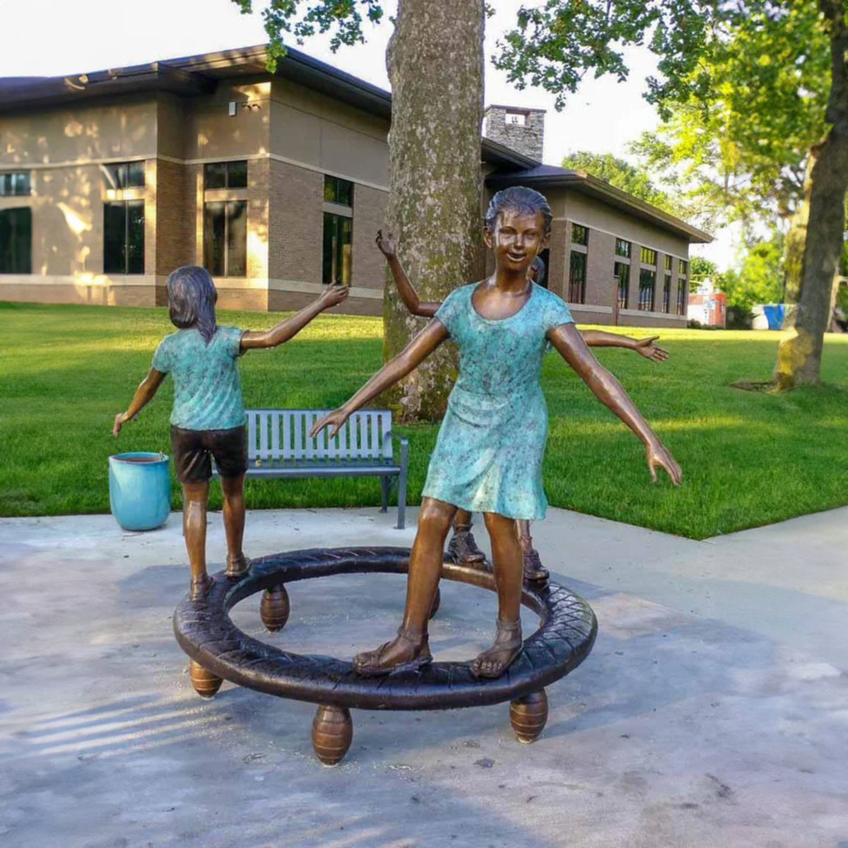 Three Kids Balancing Statue