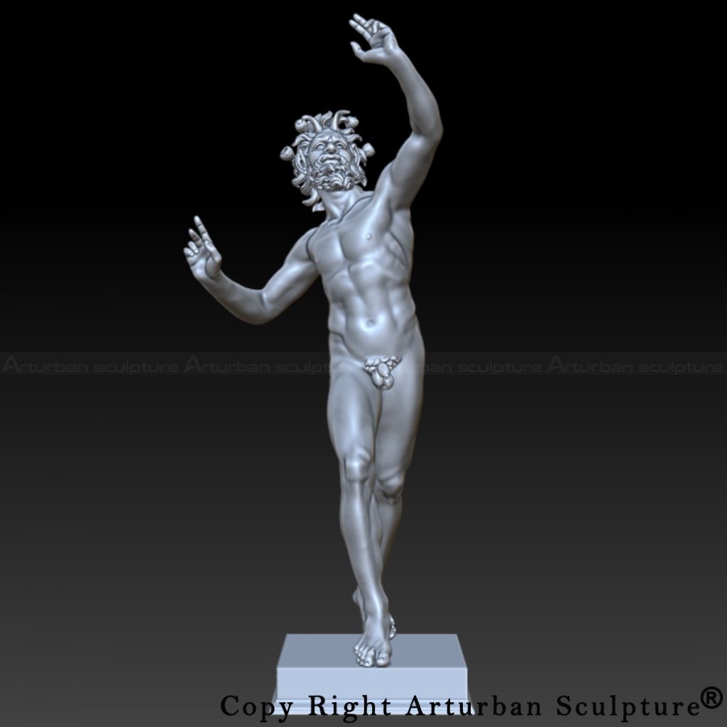 3D design of Dancing Faun Statue