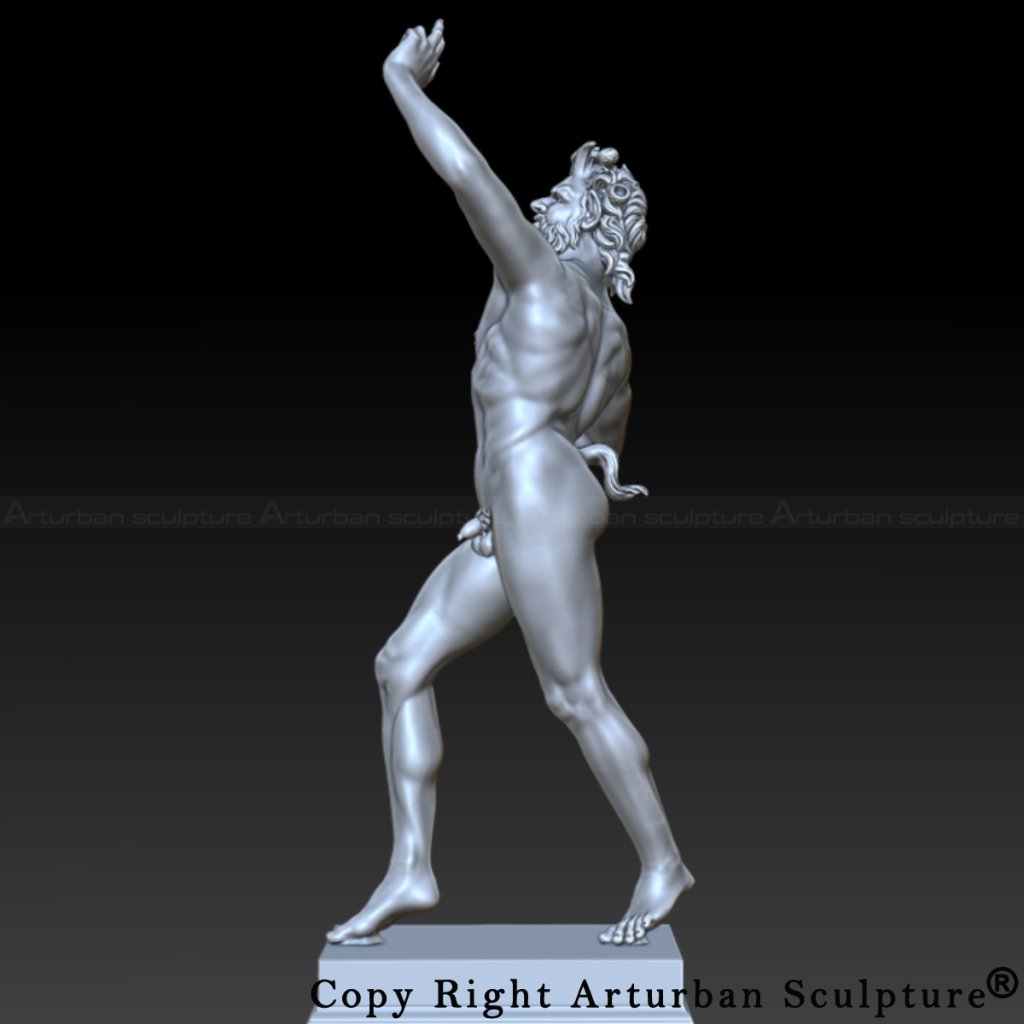 3D design of Dancing Faun Statue