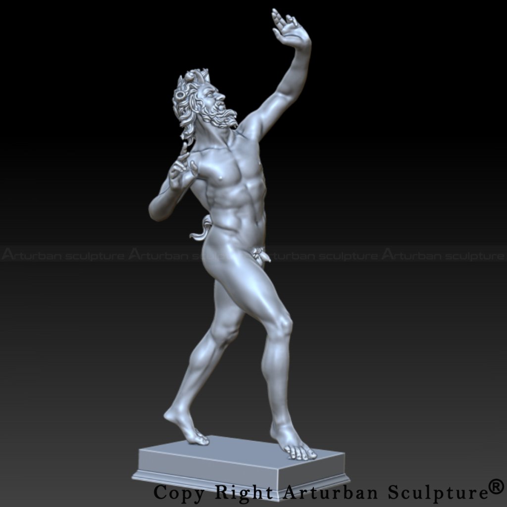 3D design of Dancing Faun Statue