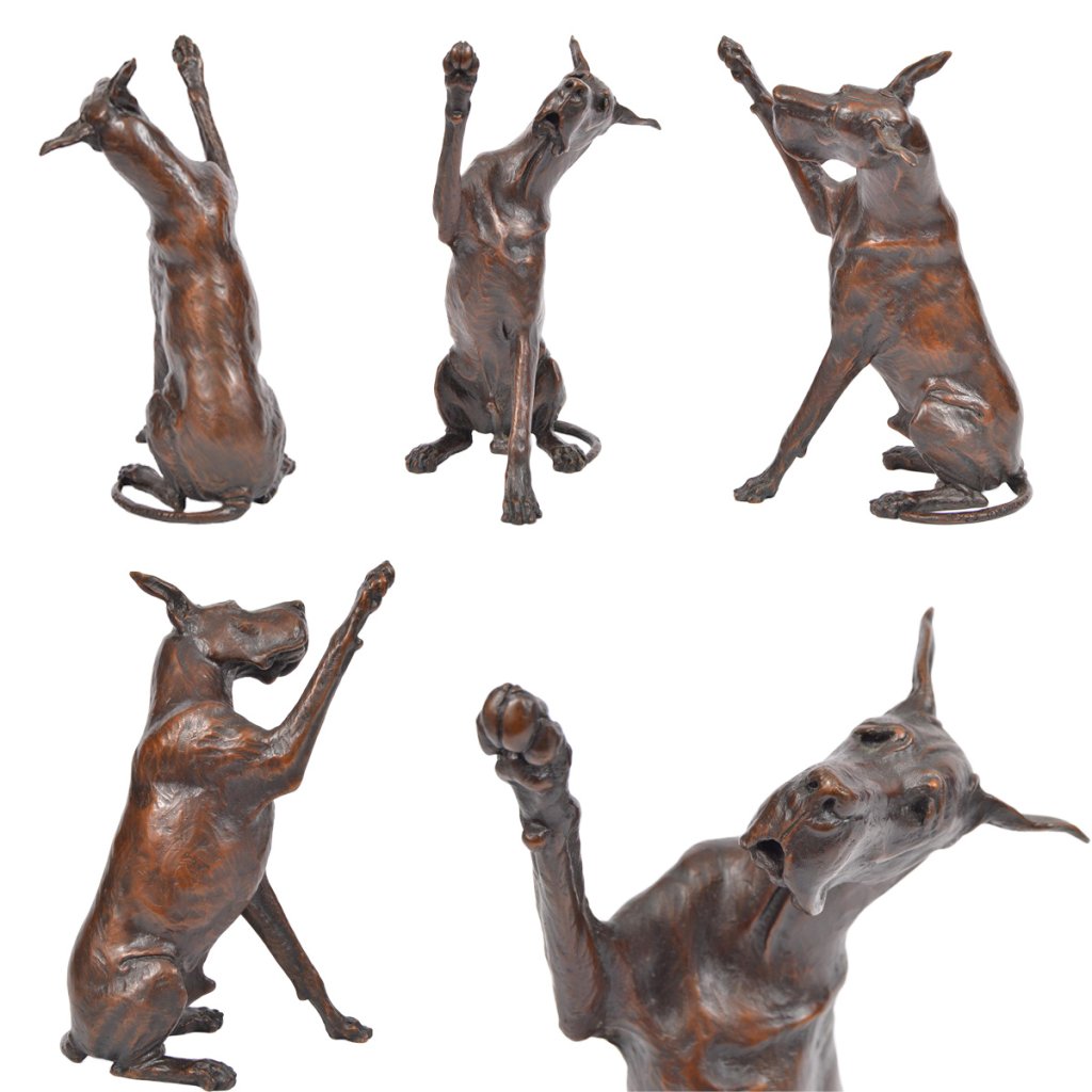 Great Dane Statue with One Front Paw up