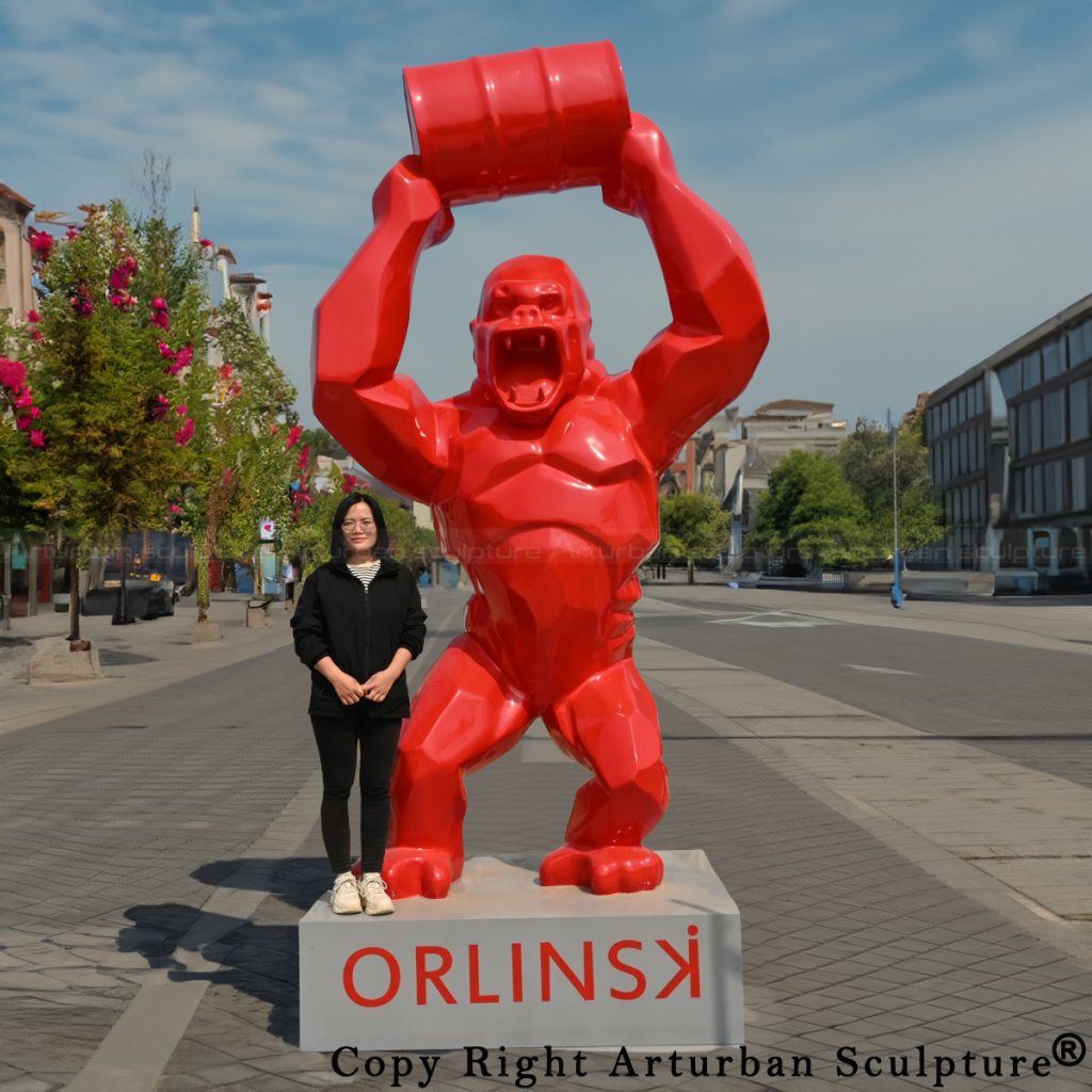 Big Red Gorilla Sculpture