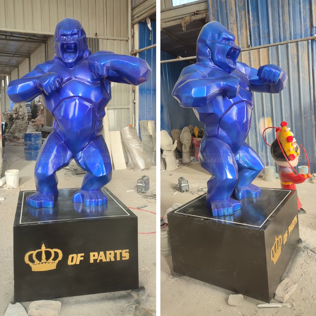 Blue Gorilla Statue