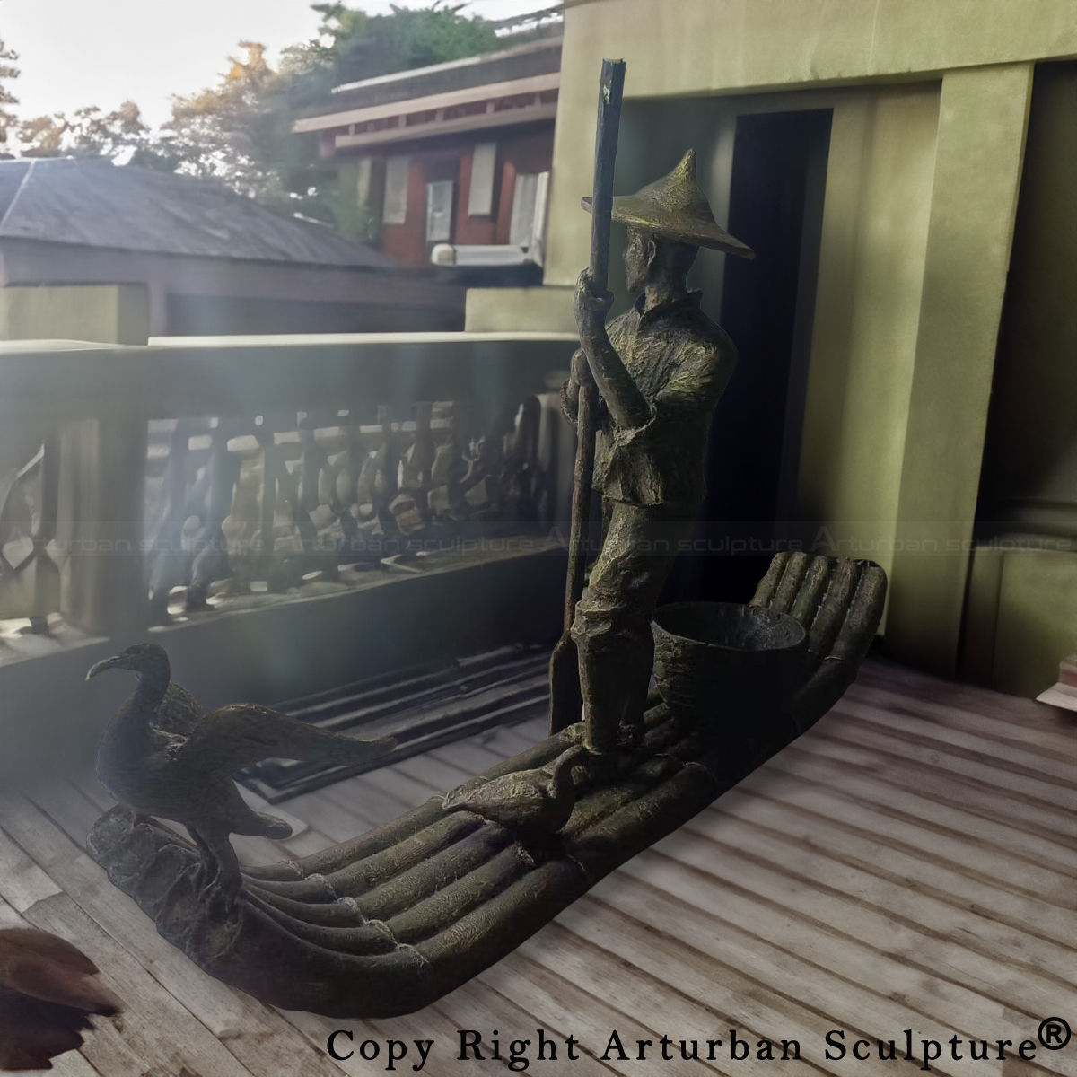 Fishing Boat Garden Ornament