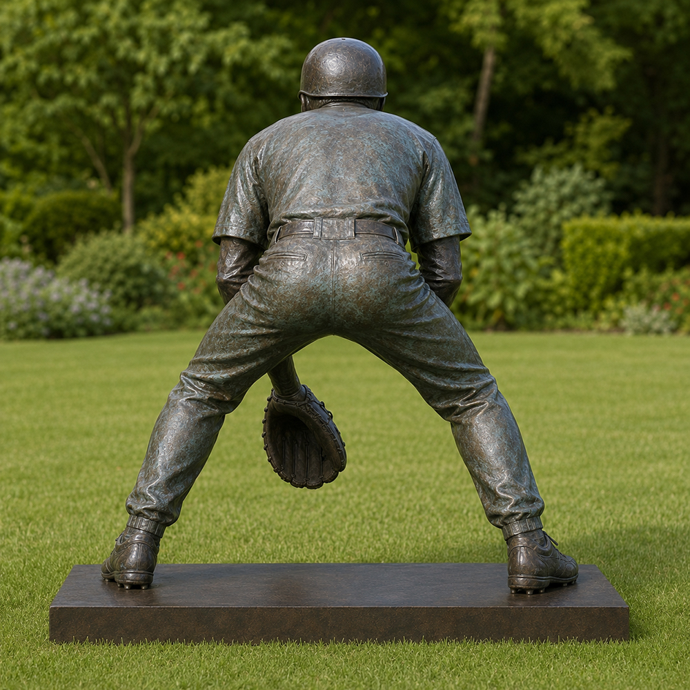 Bronze Baseball Player statue (1)