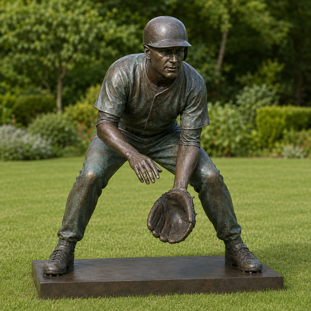 Bronze Baseball Player statue (2)