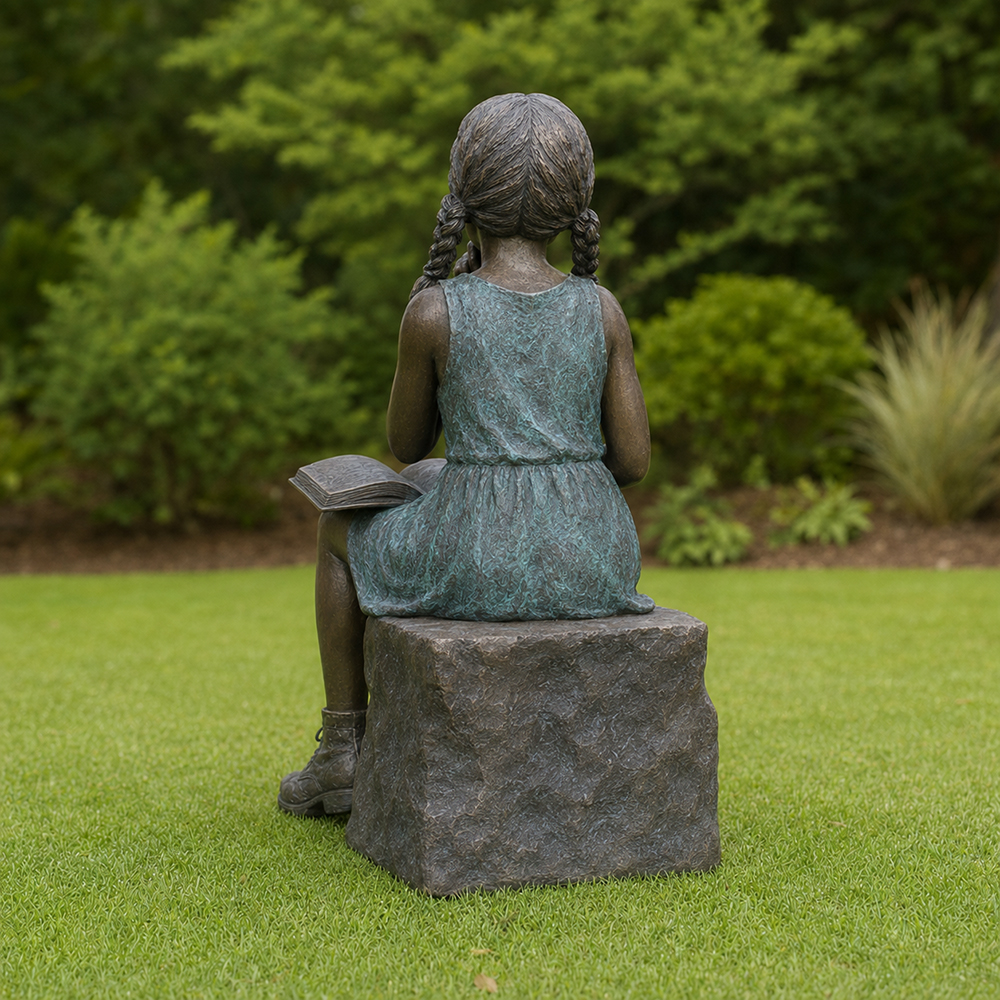 Girl Sitting with Book Statue (2)
