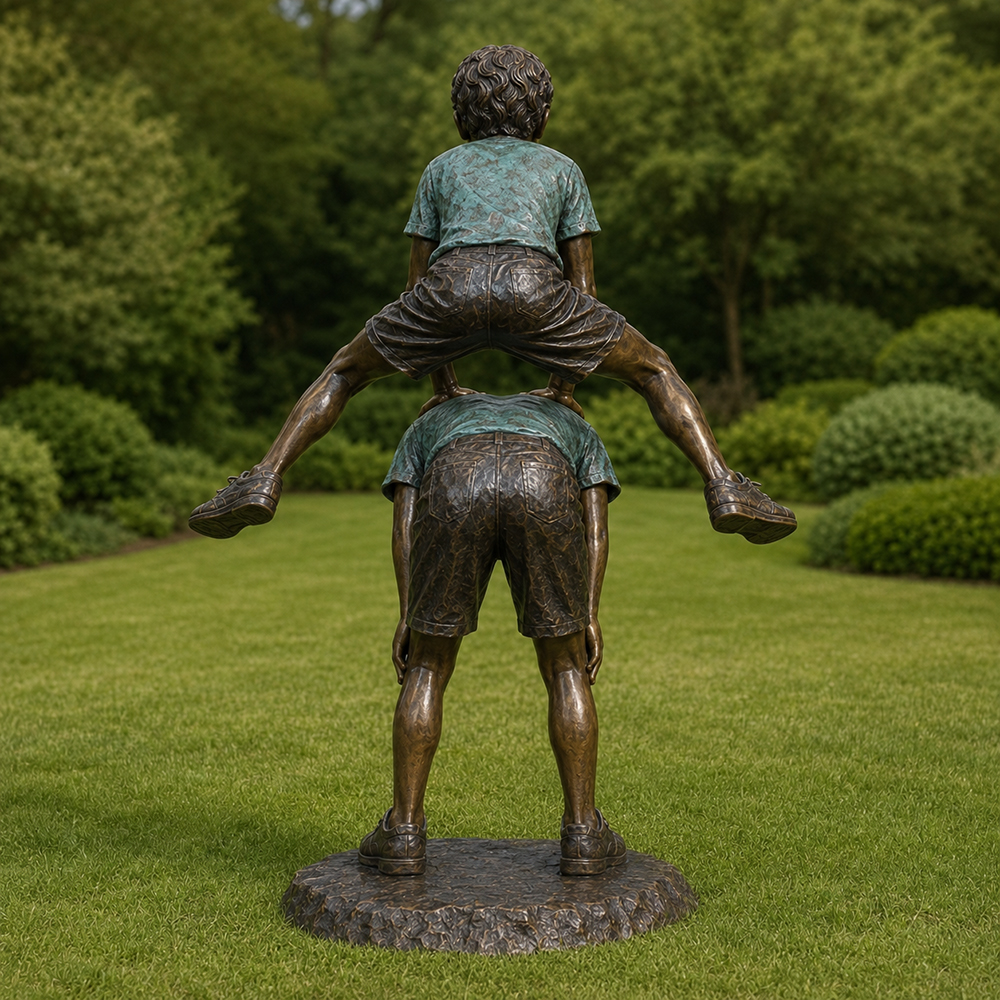 Kids Playing Leapfrog Statue (1)