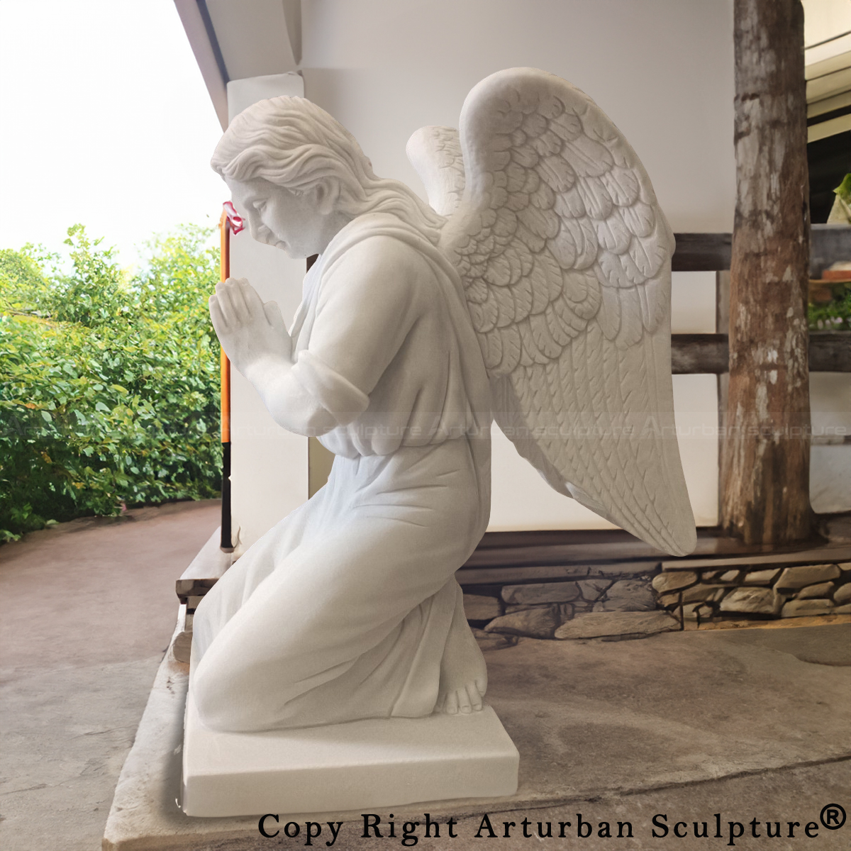 Kneeling Praying Angel Statue