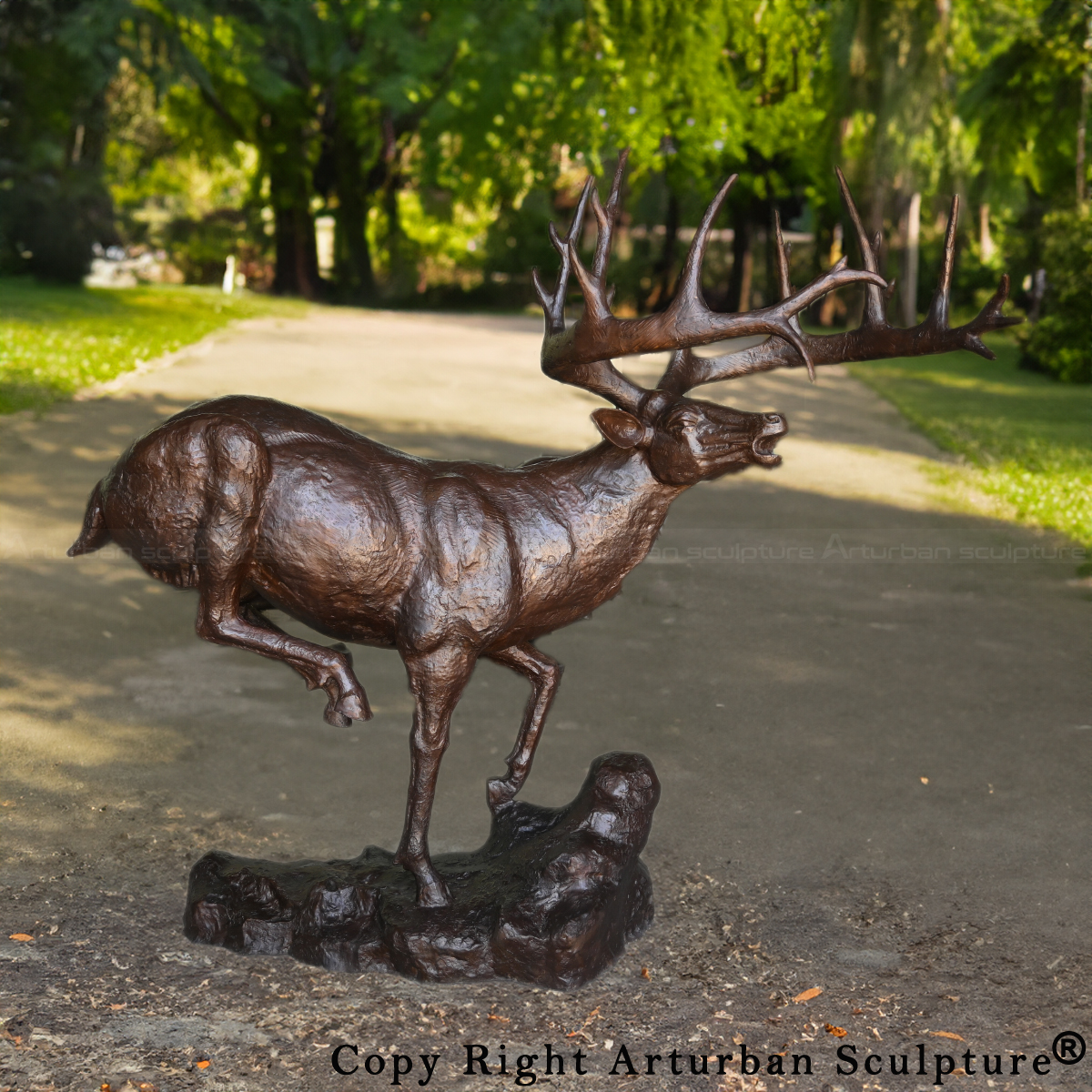 Large Bronze Stag for Garden