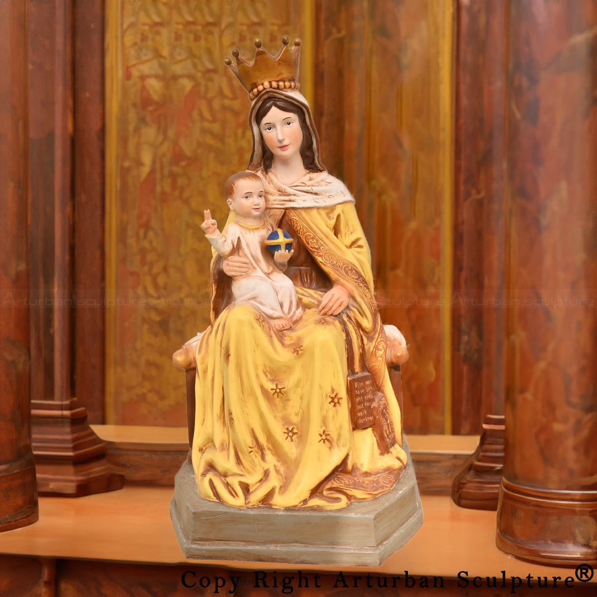 Sculpture of Mother Mary Holding Jesus