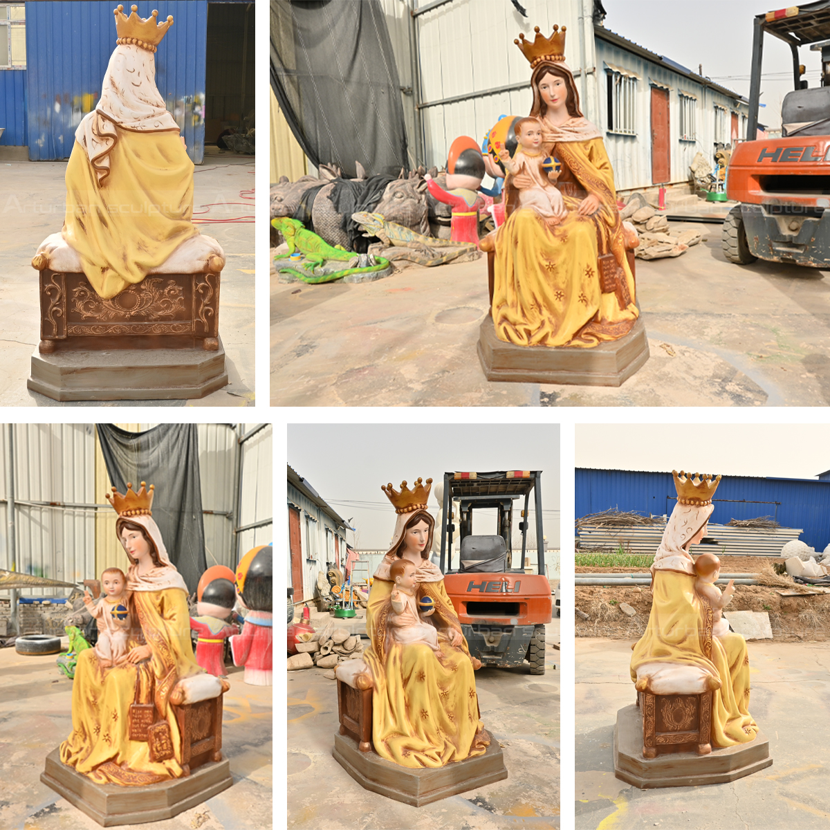 Sculpture of Mother Mary Holding Jesus