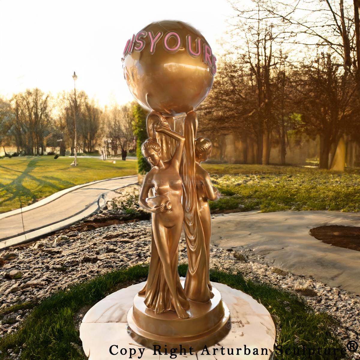 the World Is Yours Globe Statue