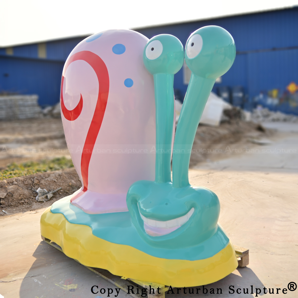 Gary the Snail smiling Sculpture