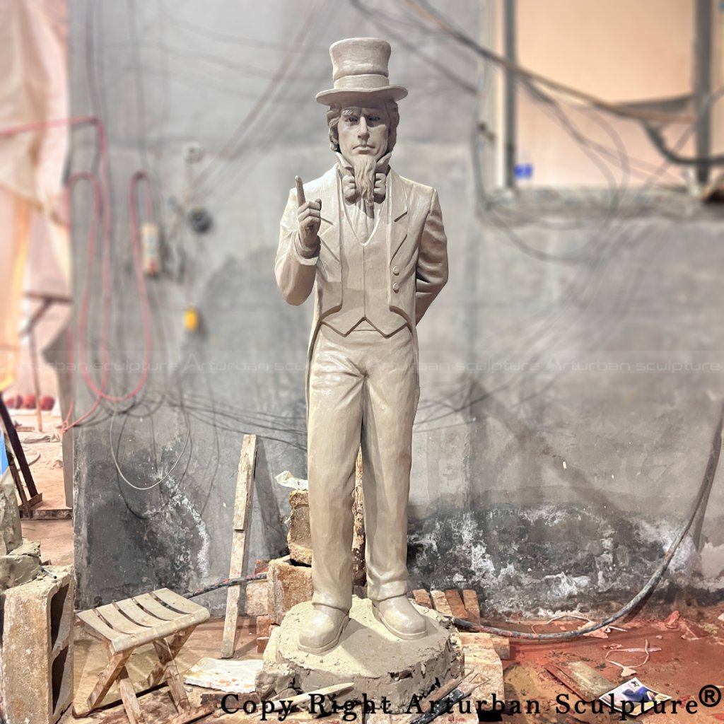 clay mold of Uncle Sam Statue front view