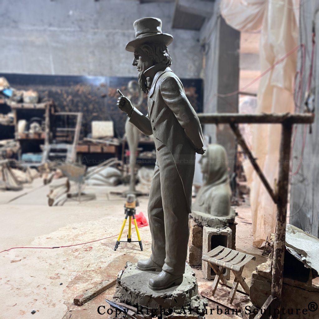 clay mold of Uncle Sam Statue side view