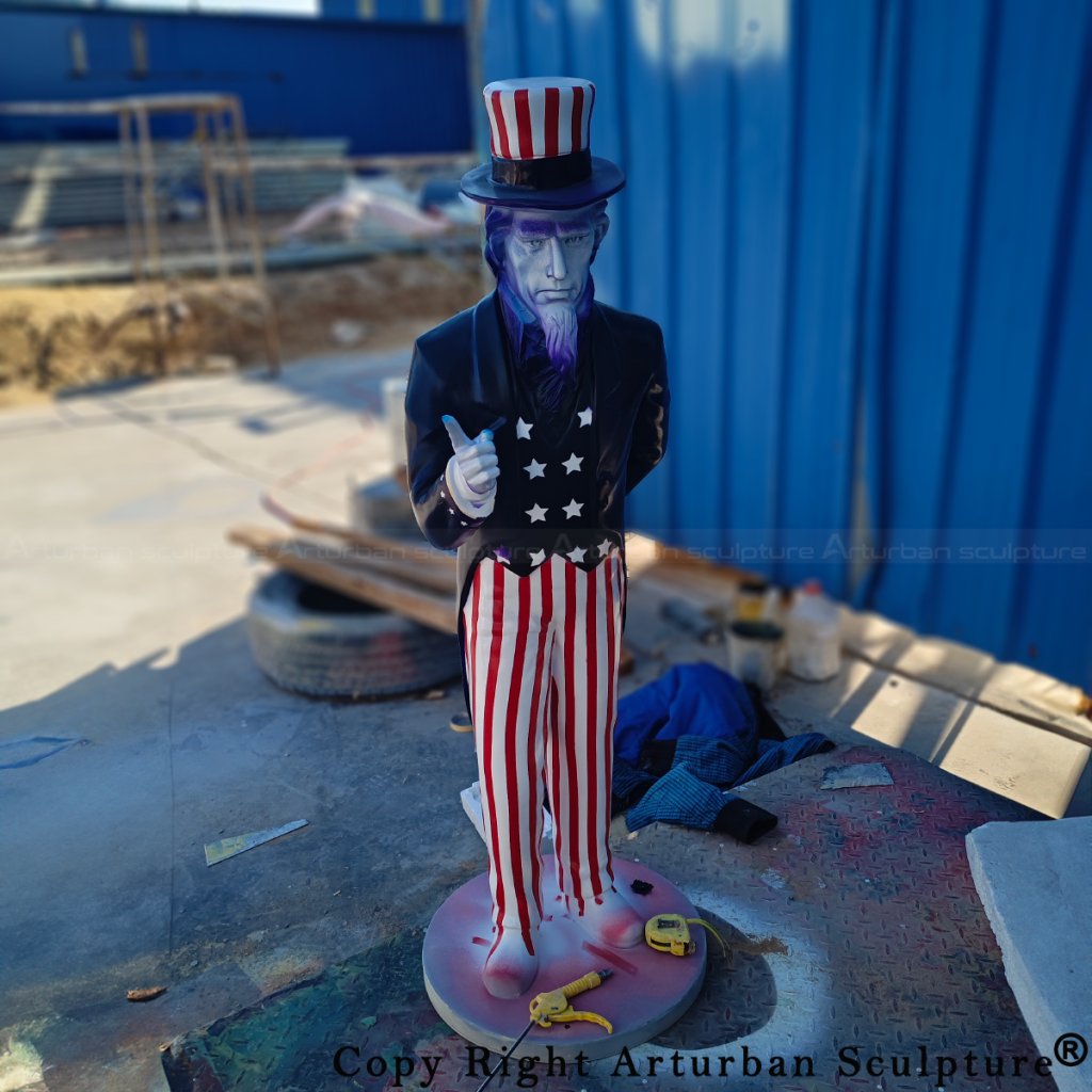 process of making the color for uncle sam sculpture